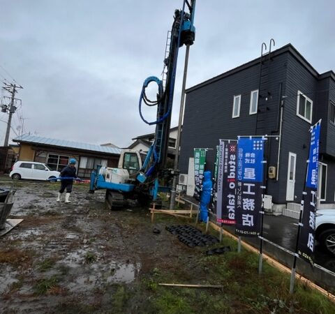 【会津若松市・新築注文住宅】「平屋の家」地盤改良工事