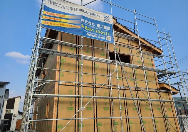 【南会津町 新築注文住宅】袖壁が映える高性能な住まい　防腐防蟻処理