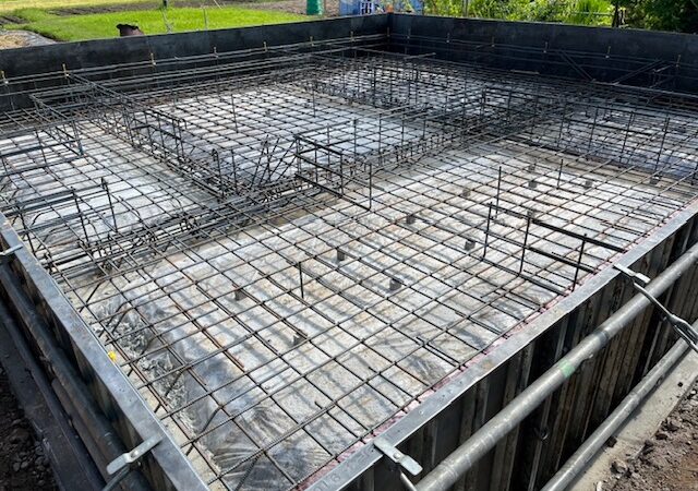 【金山町 新築注文住宅】大自然に佇むトライブリッドの住まい　基礎配筋完了！