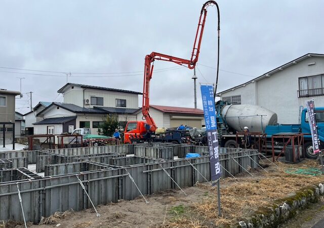 【会津若松市 新築注文住宅】立上りコンクリートの打設