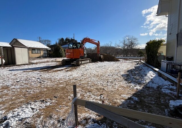 【西郷村 新築注文住宅】 丁張り設置